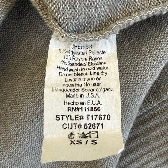 Cherish Tunic Sweater Womens XS Gray Tunic High Low Stretch Oversized Cozy - Picture 5 of 5